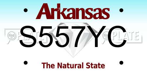 S557YC Arkansas License Plate