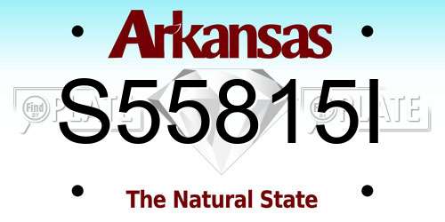 S55815I Arkansas License Plate