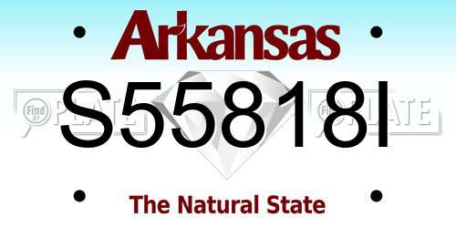 S55818I Arkansas License Plate
