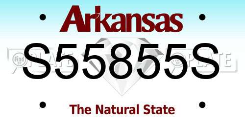 S55855S Arkansas License Plate