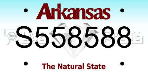 S558588 Arkansas License Plate