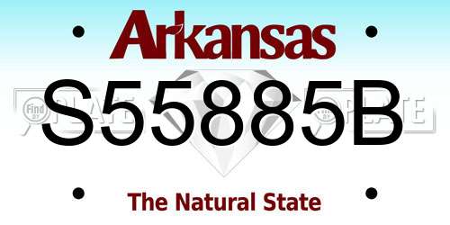 S55885B Arkansas License Plate