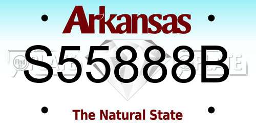 S55888B Arkansas License Plate