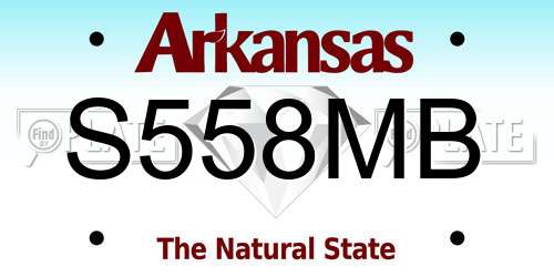 S558MB Arkansas License Plate