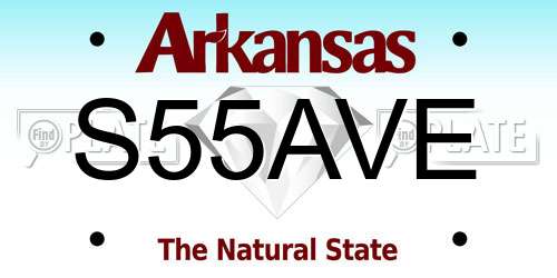 S55AVE Arkansas License Plate