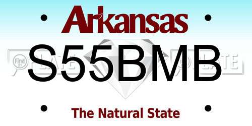 S55BMB Arkansas License Plate