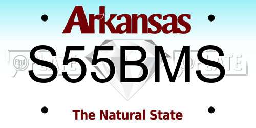 S55BMS Arkansas License Plate