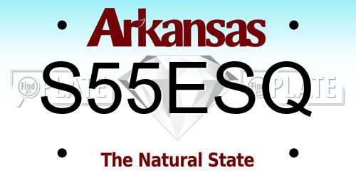 S55ESQ Arkansas License Plate