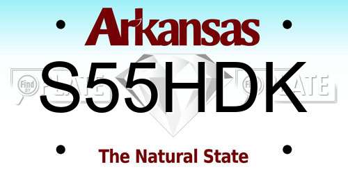 S55HDK Arkansas License Plate
