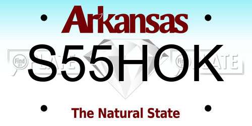 S55HOK Arkansas License Plate