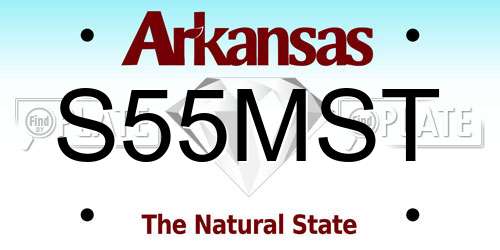 S55MST Arkansas License Plate