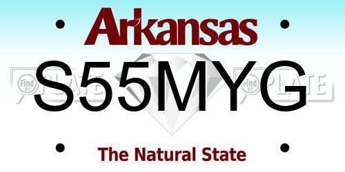S55MYG Arkansas License Plate