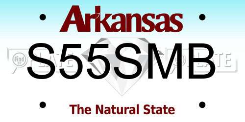S55SMB Arkansas License Plate