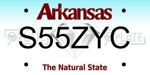 S55ZYC Arkansas License Plate
