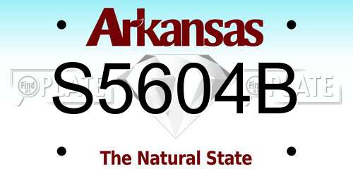 S5604B Arkansas License Plate
