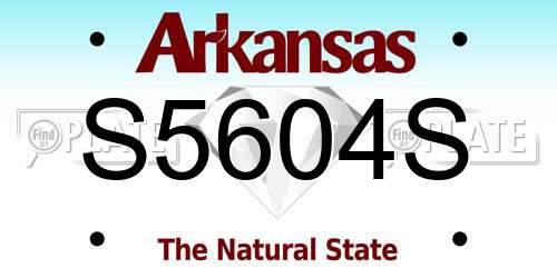 S5604S Arkansas License Plate