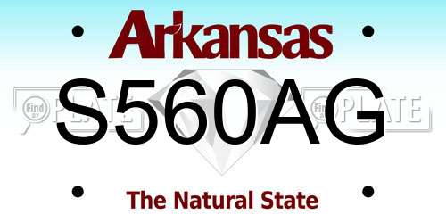 S560AG Arkansas License Plate