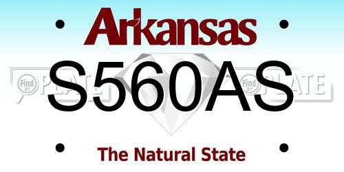 S560AS Arkansas License Plate