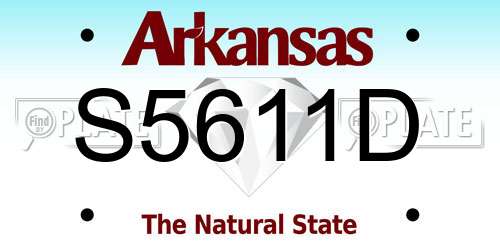 S5611D Arkansas License Plate