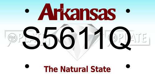 S5611Q Arkansas License Plate