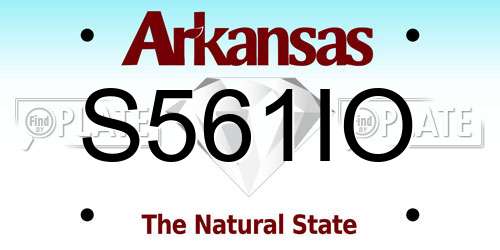 S561IO Arkansas License Plate