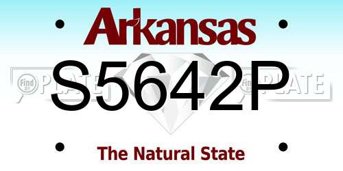 S5642P Arkansas License Plate