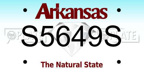 S5649S Arkansas License Plate