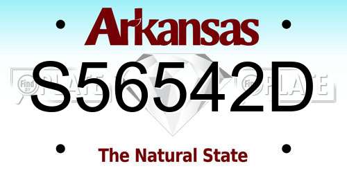 S56542D Arkansas License Plate