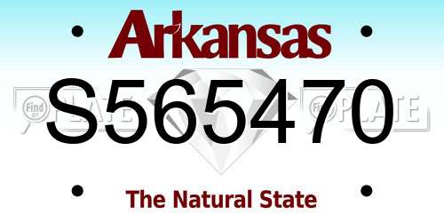 S565470 Arkansas License Plate