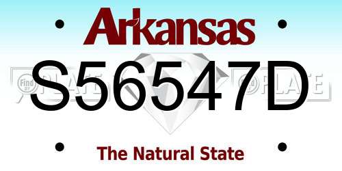 S56547D Arkansas License Plate