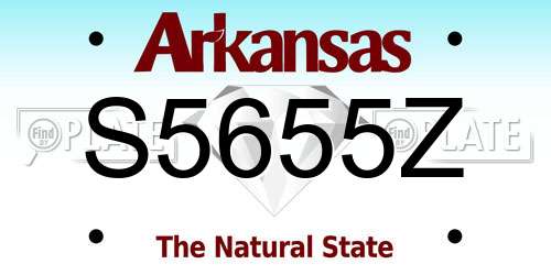 S5655Z Arkansas License Plate