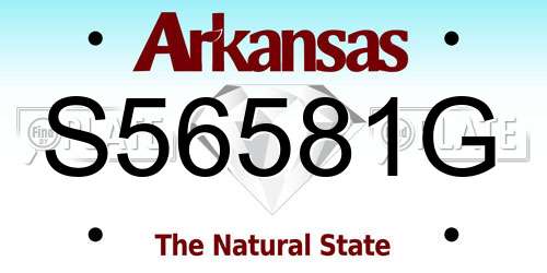S56581G Arkansas License Plate