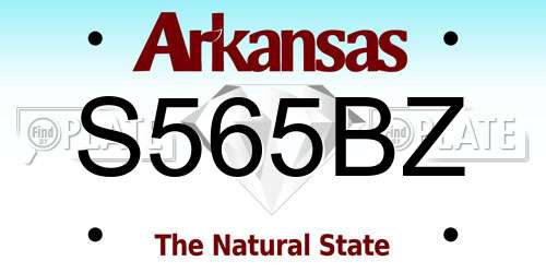 S565BZ Arkansas License Plate