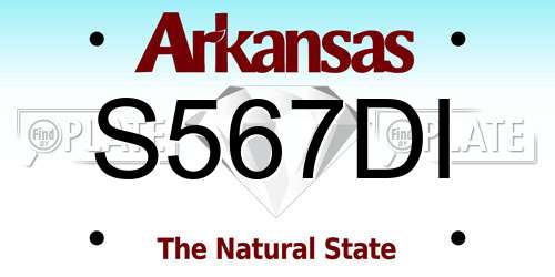 S567DI Arkansas License Plate