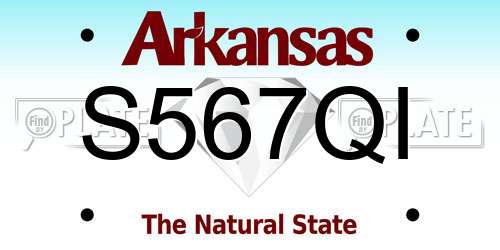 S567QI Arkansas License Plate