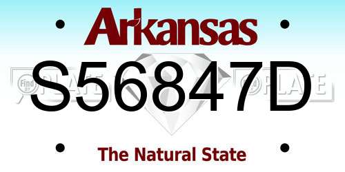 S56847D Arkansas License Plate