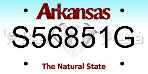 S56851G Arkansas License Plate