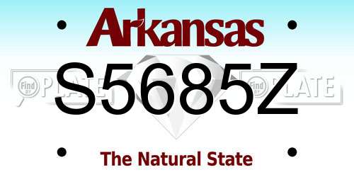 S5685Z Arkansas License Plate