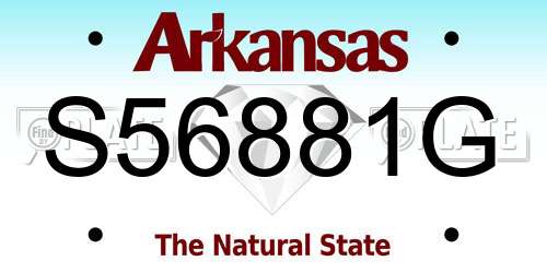 S56881G Arkansas License Plate