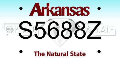 S5688Z Arkansas License Plate