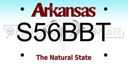 S56BBT Arkansas License Plate