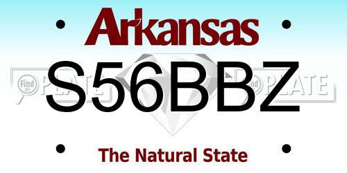 S56BBZ Arkansas License Plate