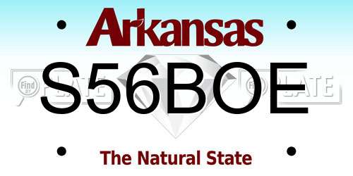 S56BOE Arkansas License Plate