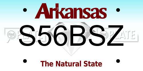 S56BSZ Arkansas License Plate
