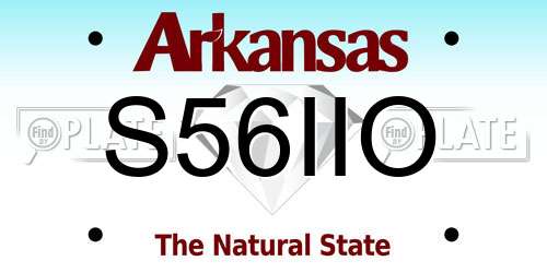 S56IIO Arkansas License Plate