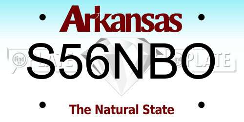 S56NBO Arkansas License Plate