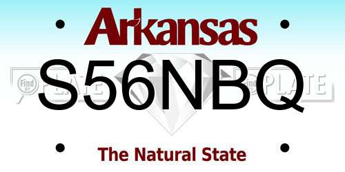 S56NBQ Arkansas License Plate