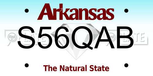 S56QAB Arkansas License Plate