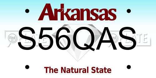 S56QAS Arkansas License Plate