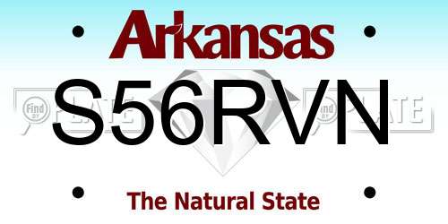 S56RVN Arkansas License Plate